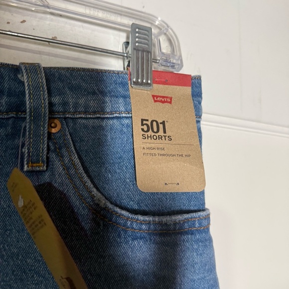Levi’s 501 Jean Shorts High Rise Size 30 Blue NWT Denim Jorts - Picture 3 of 9